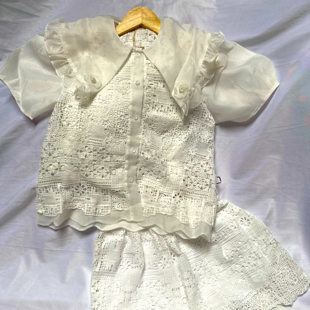 Cute lace blouse and shorts